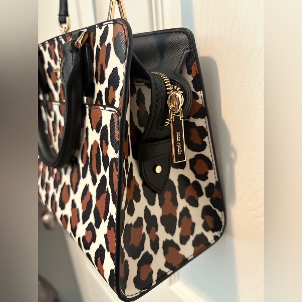 Kate Spade Black and Brown Animal Print Satchel